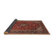 Sideview of Traditional Saffron Red Medallion Rug, tr2122