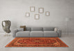 Machine Washable Medallion Orange Traditional Area Rugs in a Living Room, wshtr2122org