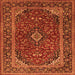 Serging Thickness of Medallion Orange Traditional Rug, tr2122org