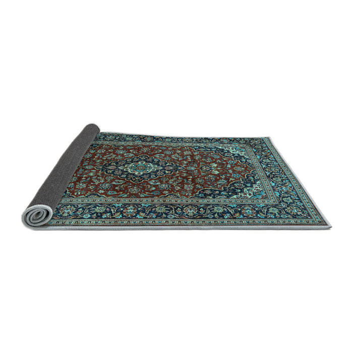 Sideview of Medallion Light Blue Traditional Rug, tr2122lblu