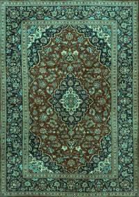 Medallion Turquoise Traditional Rug, tr2122turq