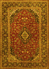 Medallion Yellow Traditional Rug, tr2122yw