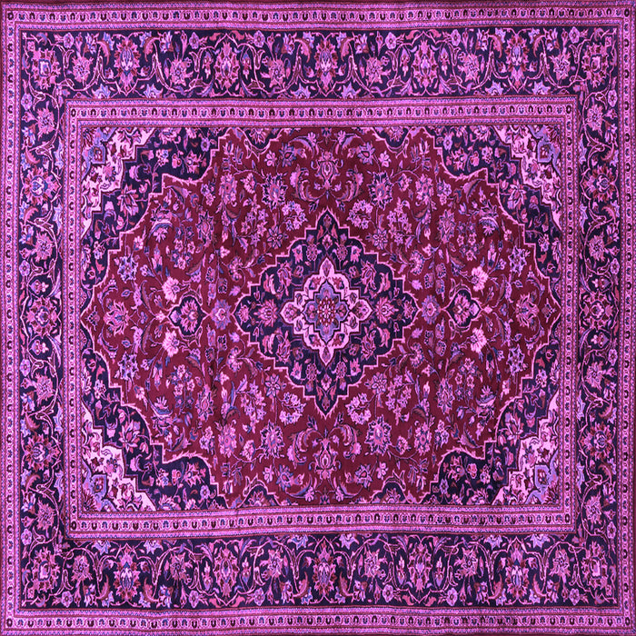 Square Medallion Purple Traditional Rug, tr2122pur