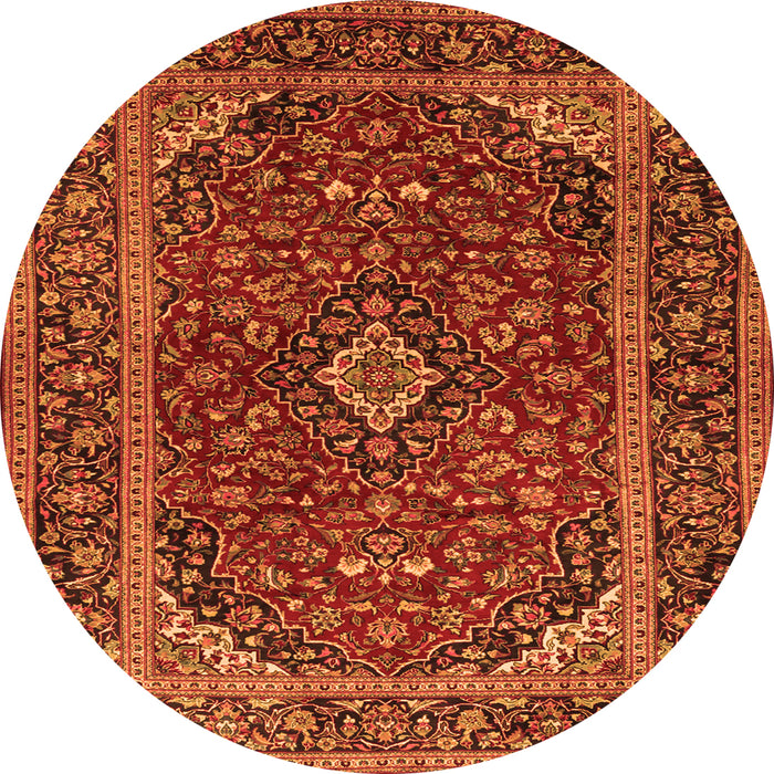 Square Medallion Orange Traditional Rug, tr2122org