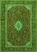 Medallion Green Traditional Rug, tr2123grn