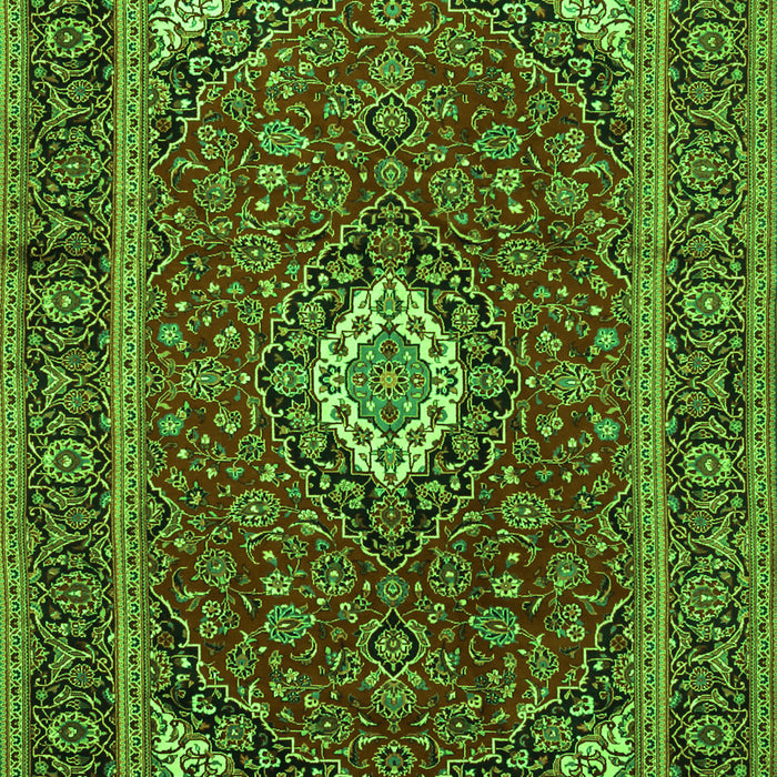 Serging Thickness of Machine Washable Medallion Green Traditional Area Rugs, wshtr2123grn