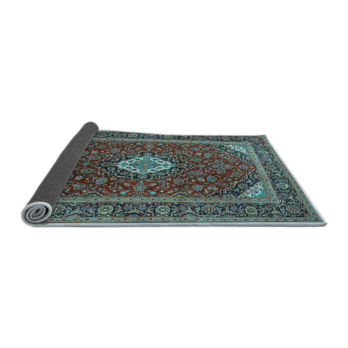 Sideview of Medallion Light Blue Traditional Rug, tr2123lblu