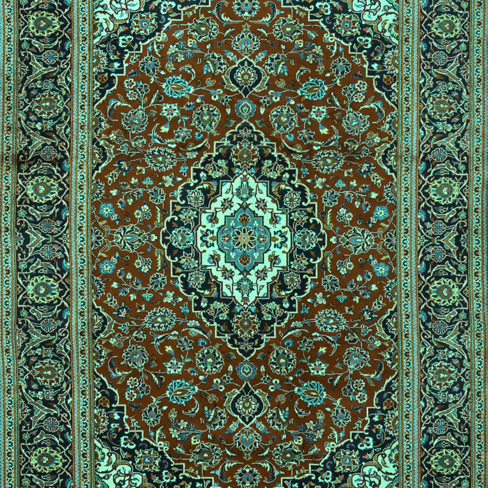 Machine Washable Medallion Turquoise Traditional Area Rugs, wshtr2123turq