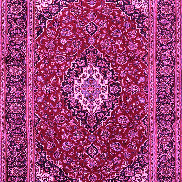 Machine Washable Medallion Pink Traditional Rug, wshtr2123pnk