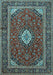 Medallion Light Blue Traditional Rug, tr2123lblu