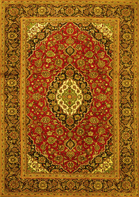 Medallion Yellow Traditional Rug, tr2123yw