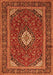 Serging Thickness of Machine Washable Medallion Orange Traditional Area Rugs, wshtr2123org