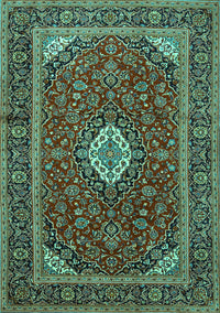 Medallion Turquoise Traditional Rug, tr2123turq