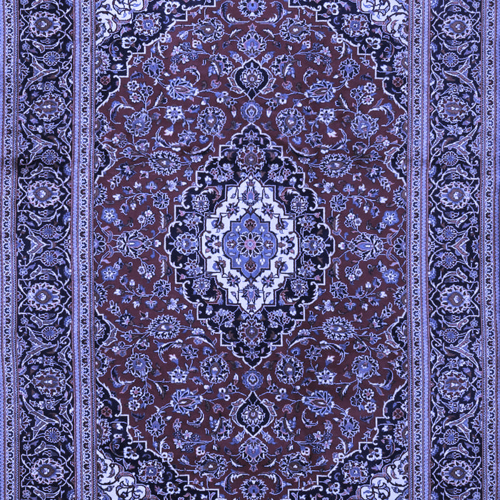 Machine Washable Medallion Blue Traditional Rug, wshtr2123blu