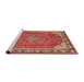 Sideview of Machine Washable Traditional Sand Brown Rug, wshtr2124