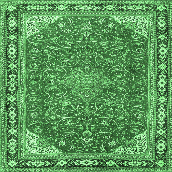 Square Persian Emerald Green Traditional Rug, tr2124emgrn