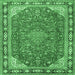 Square Persian Emerald Green Traditional Rug, tr2124emgrn