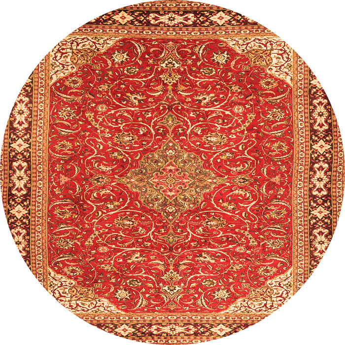 Machine Washable Persian Orange Traditional Area Rugs, wshtr2124org
