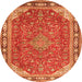 Machine Washable Persian Orange Traditional Area Rugs, wshtr2124org