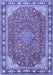 Machine Washable Persian Blue Traditional Rug, wshtr2124blu