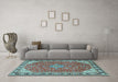 Machine Washable Persian Light Blue Traditional Rug in a Living Room, wshtr2124lblu