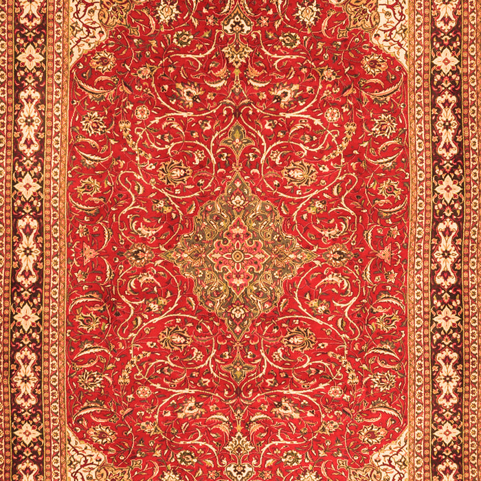 Serging Thickness of Machine Washable Persian Orange Traditional Area Rugs, wshtr2124org