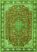 Serging Thickness of Machine Washable Persian Green Traditional Area Rugs, wshtr2124grn