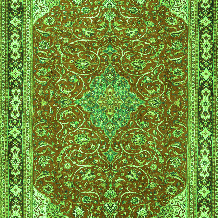Serging Thickness of Machine Washable Persian Green Traditional Area Rugs, wshtr2124grn