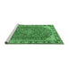 Sideview of Machine Washable Persian Emerald Green Traditional Area Rugs, wshtr2124emgrn