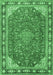 Machine Washable Persian Emerald Green Traditional Area Rugs, wshtr2124emgrn