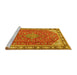 Sideview of Machine Washable Persian Yellow Traditional Rug, wshtr2124yw