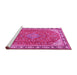 Sideview of Machine Washable Persian Pink Traditional Rug, wshtr2124pnk