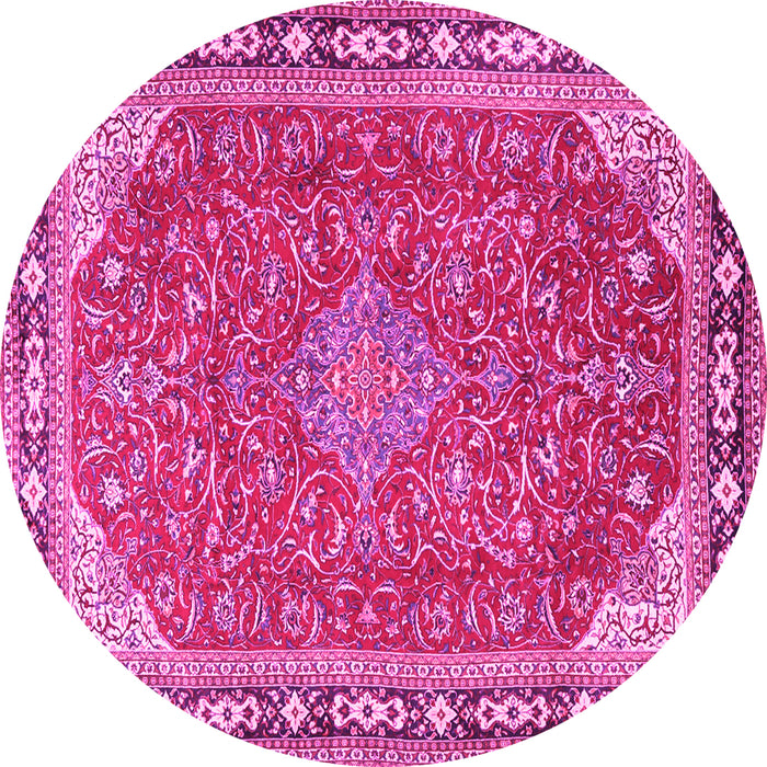 Round Persian Pink Traditional Rug, tr2124pnk