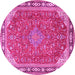 Round Persian Pink Traditional Rug, tr2124pnk