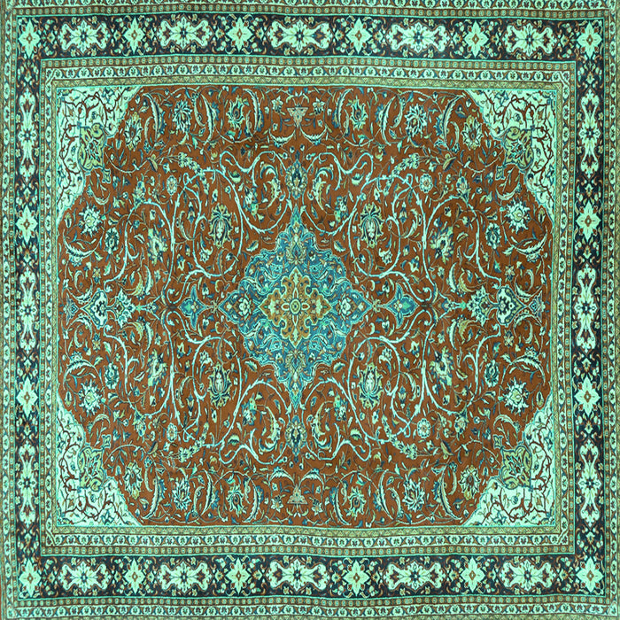 Square Persian Turquoise Traditional Rug, tr2124turq