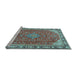 Sideview of Machine Washable Persian Light Blue Traditional Rug, wshtr2124lblu