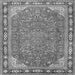 Round Machine Washable Persian Gray Traditional Rug, wshtr2124gry