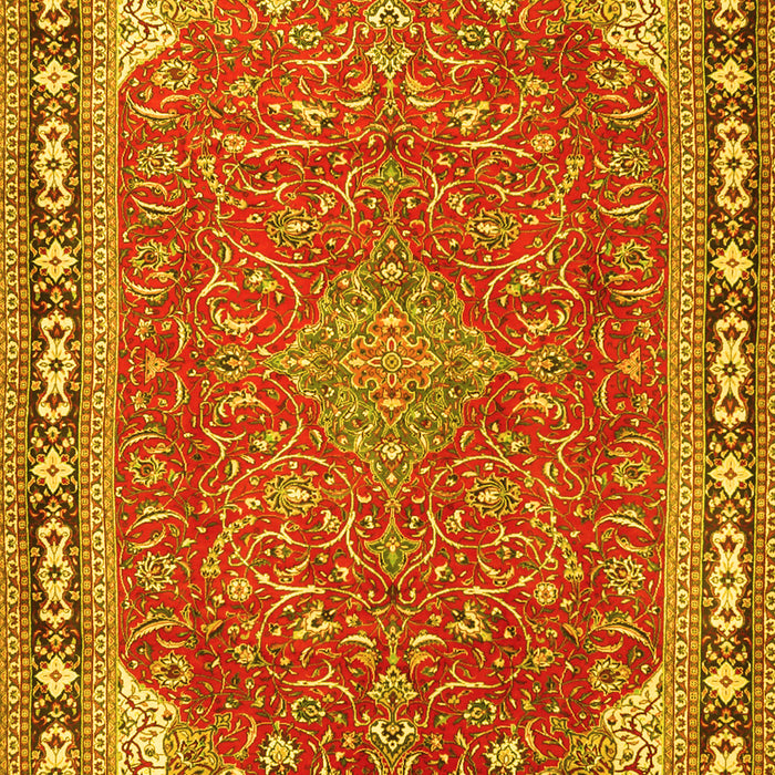 Machine Washable Persian Yellow Traditional Rug, wshtr2124yw