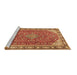 Sideview of Machine Washable Persian Brown Traditional Rug, wshtr2124brn