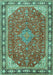 Machine Washable Persian Turquoise Traditional Area Rugs, wshtr2124turq