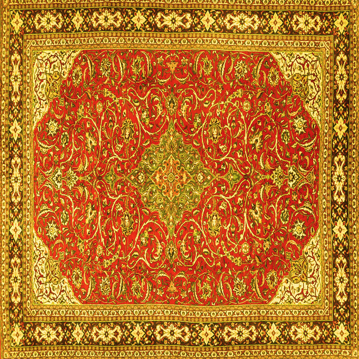 Square Persian Yellow Traditional Rug, tr2124yw