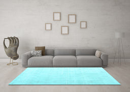 Machine Washable Persian Light Blue Traditional Rug in a Living Room, wshtr2125lblu
