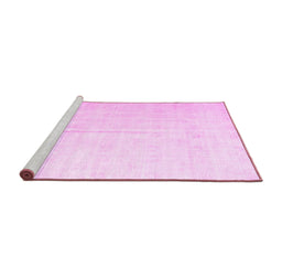Sideview of Machine Washable Persian Pink Traditional Rug, wshtr2125pnk
