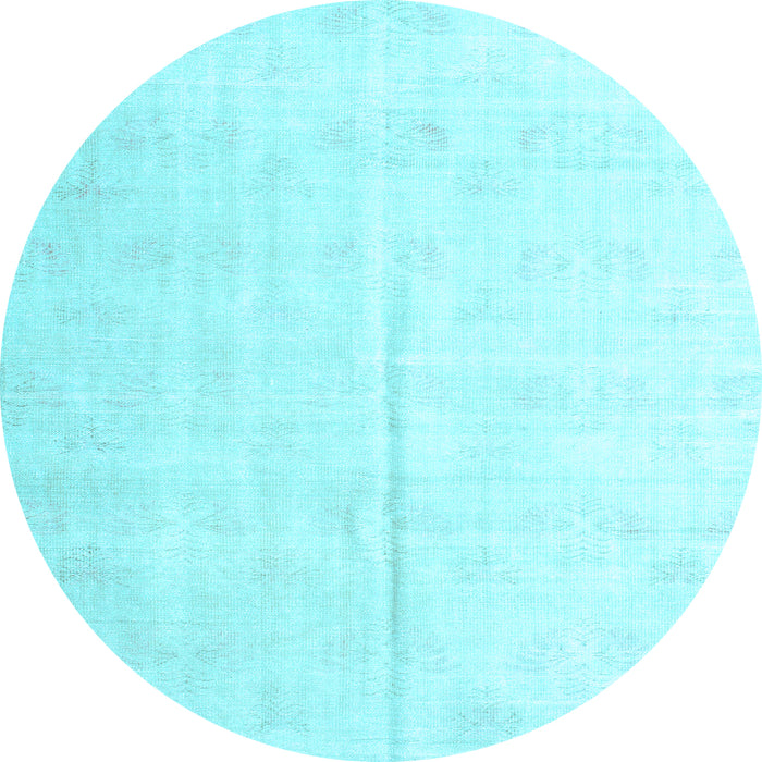 Round Machine Washable Persian Light Blue Traditional Rug, wshtr2125lblu