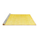 Sideview of Machine Washable Persian Yellow Traditional Rug, wshtr2125yw