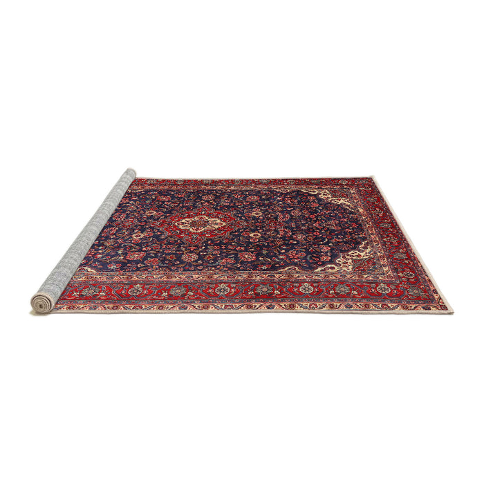 Sideview of Machine Washable Traditional Dark Almond Brown Rug, wshtr2126