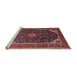 Sideview of Machine Washable Traditional Dark Almond Brown Rug, wshtr2126