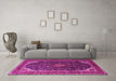 Machine Washable Persian Pink Traditional Rug in a Living Room, wshtr2126pnk