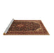 Sideview of Machine Washable Persian Brown Traditional Rug, wshtr2126brn