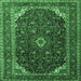Square Persian Emerald Green Traditional Rug, tr2126emgrn